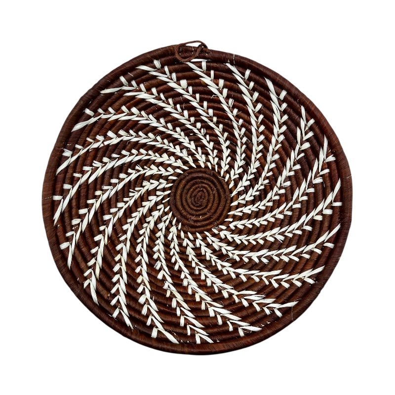 Terracotta Wave Uganda Bukedo and Raffia Basket