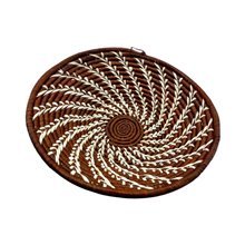 Handmade Terracotta Wave Uganda Raffia Basket