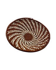 Handmade Terracotta Wave Uganda Raffia Basket