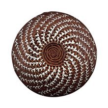 Handwoven Terracotta Wave Uganda Bukedo Raffia Basket