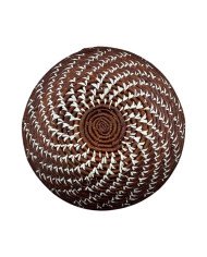 Handwoven Terracotta Wave Uganda Bukedo Raffia Basket