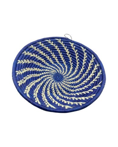 Handwoven Ocean Breeze Uganda Raffia Basket