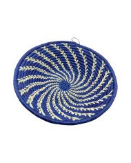 Handwoven Ocean Breeze Uganda Raffia Basket