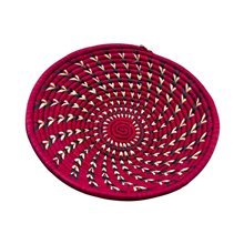 Handwoven Ruby Vine Uganda Raffia Basket