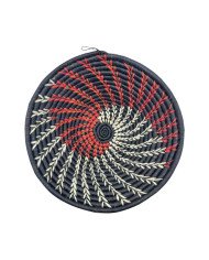 Obsidian Flame Uganda Handwoven Raffia Basket