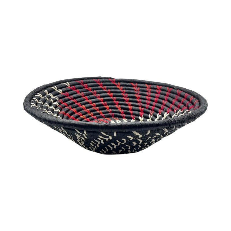 Obsidian Flame Uganda Handwoven Raffia Basket