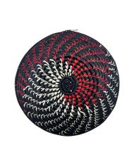 Handmade Uganda Obsidian Flame Raffia Basket