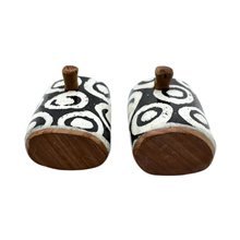 Handmade African Orbit Batik Bone Salt Pepper Shakers