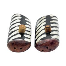 African Handcarved Savanna Dash Batik Bone Shakers