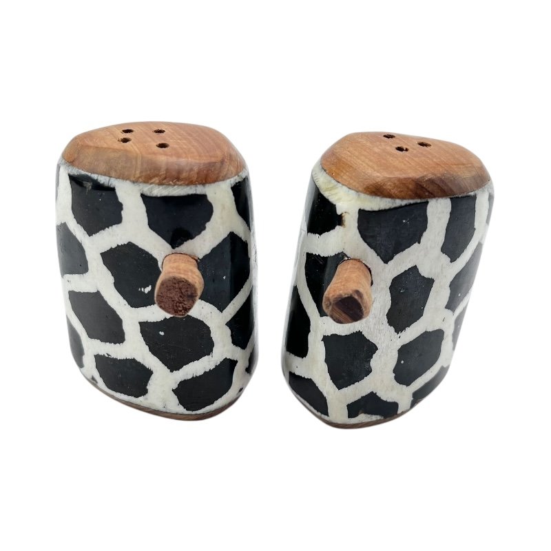 Giraffe Print Salt and Pepper Shakers