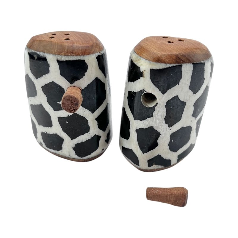 Giraffe Print Salt and Pepper Shakers