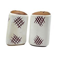 Handcarved Batik Bone Crimson Thatch Shakers