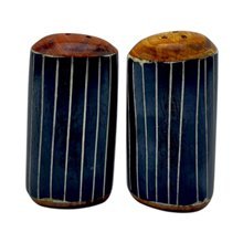 African Handmade Bone Vertical Stripe Salt Shakers