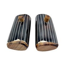 Handcarved African Striped Salt Shakers