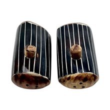 African Handmade Salt and Pepper Shakers Vertical Stripes