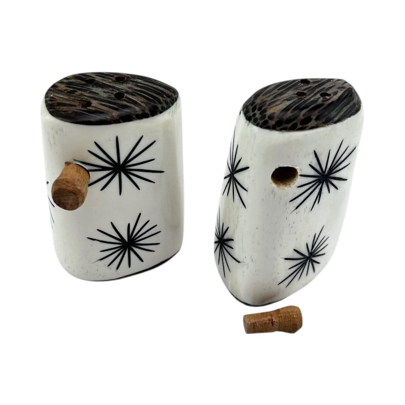 Handmade African Bone Ivory Starburst Shakers