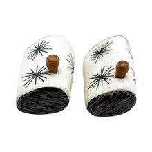 Ivory Starburst African Handmade Bone Salt Pepper Shakers