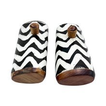 Batik Wave Handcarved Bone Salt Shakers