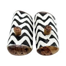 African Handcarved Bone Batik Salt and Pepper Shakers