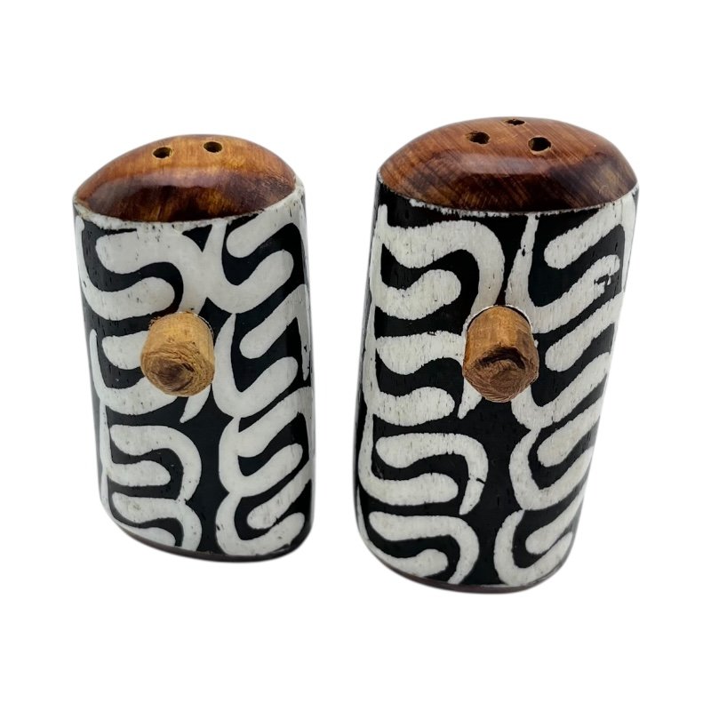African Handcarved Batik Bone Ebony Flow Shakers