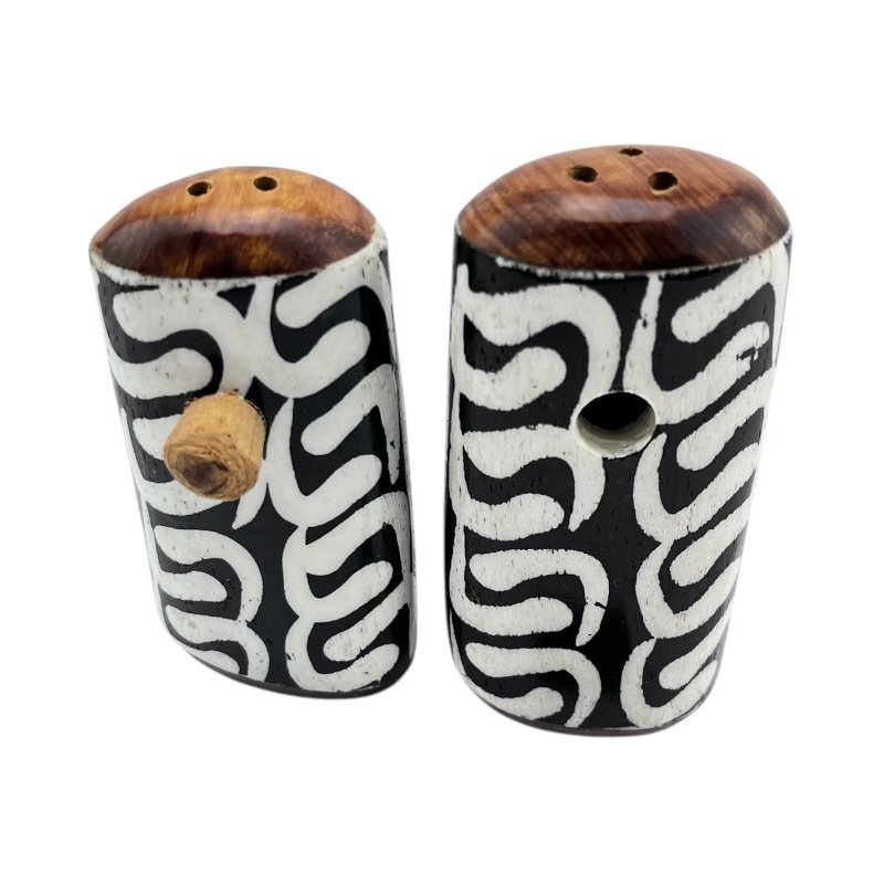 African Handcarved Batik Bone Ebony Flow Shakers