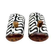Ebony Flow Handmade African Batik Bone Salt Pepper Shakers