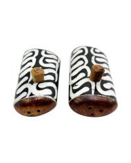Ebony Flow Handmade African Batik Bone Salt Pepper Shakers