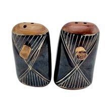 Ebony Hourglass African Handmade Salt Shakers