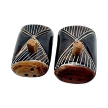 Ebony Hourglass African Handmade Salt and Pepper Shakers