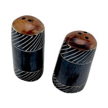 Ebony Band Handmade African Salt Shakers
