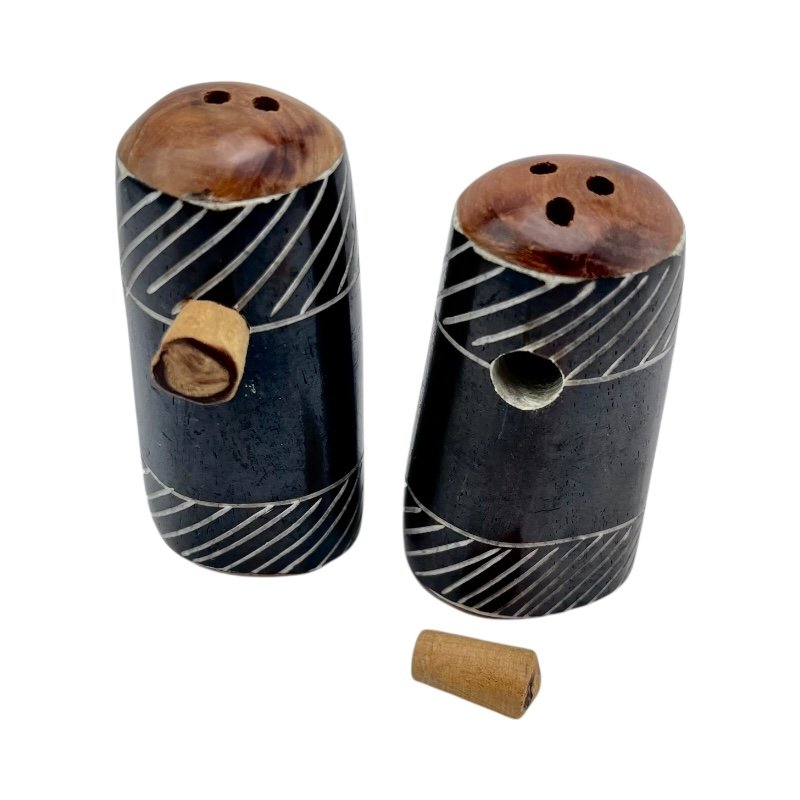 African Handmade Batik Bone Ebony Band Shakers