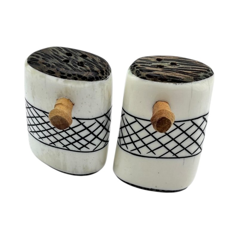African Handmade Black Thatch Bone Shakers
