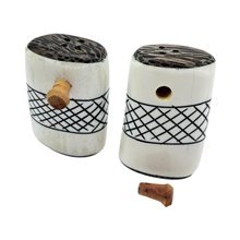 African Handmade Black Thatch Bone Shakers