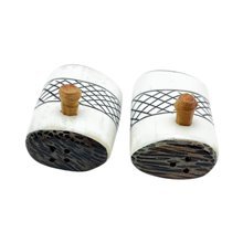 Ivory Black Thatch Salt Pepper Shakers