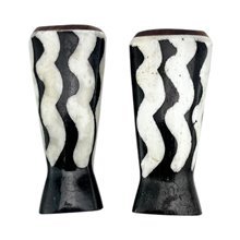 African Handmade Mini Wild Orbit Bone Salt Shakers