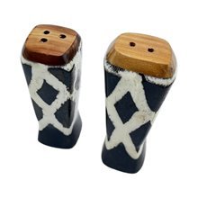 Handmade African Mini Savanna Lattice Bone Salt Shakers