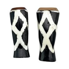 African Handmade Mini Savanna Lattice Batik Bone Shakers