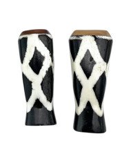 African Handmade Mini Savanna Lattice Batik Bone Shakers