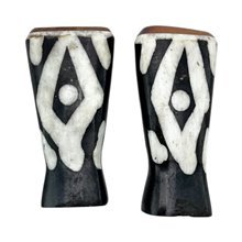 Mini Tribal Diamond African Batik Bone Salt Shakers
