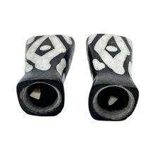 Mini Tribal Diamond Bone Salt and Pepper Shakers