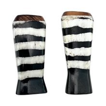 African Handmade Mini Horizon Stripe Batik Bone Shakers