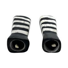 Handmade African Batik Bone Mini Horizon Stripe Shakers