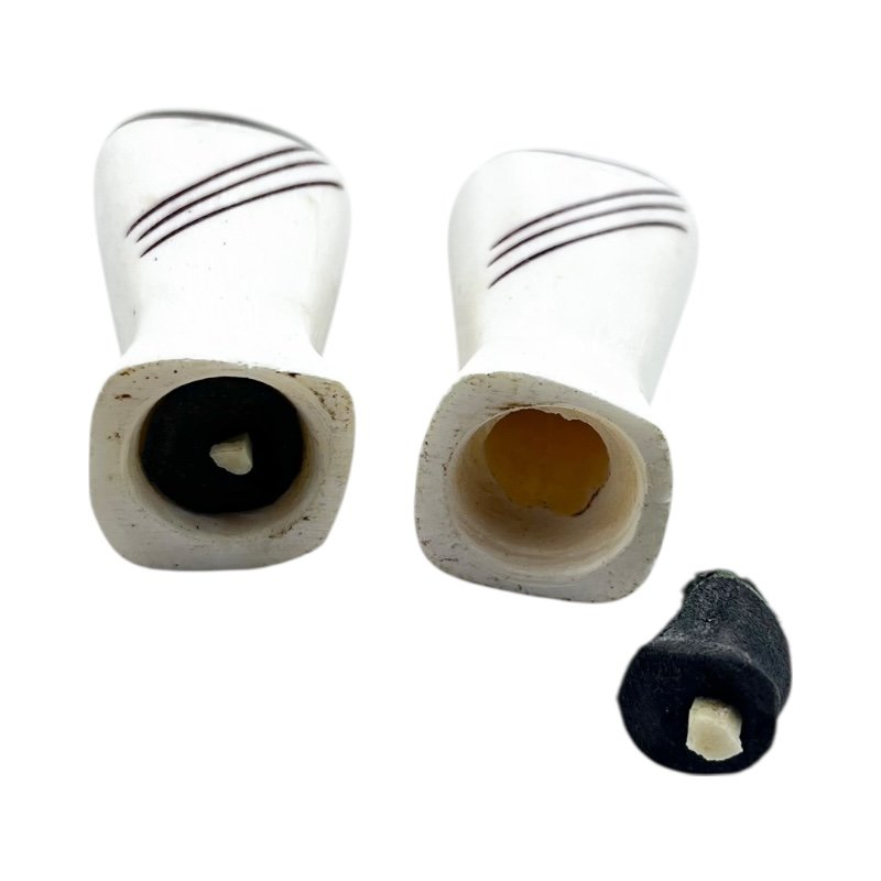 Mini Crimson Slash Bone Salt and Pepper Shakers