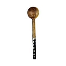 Midnight Dots Handmade African Olive Wood Batik Bone Spoon