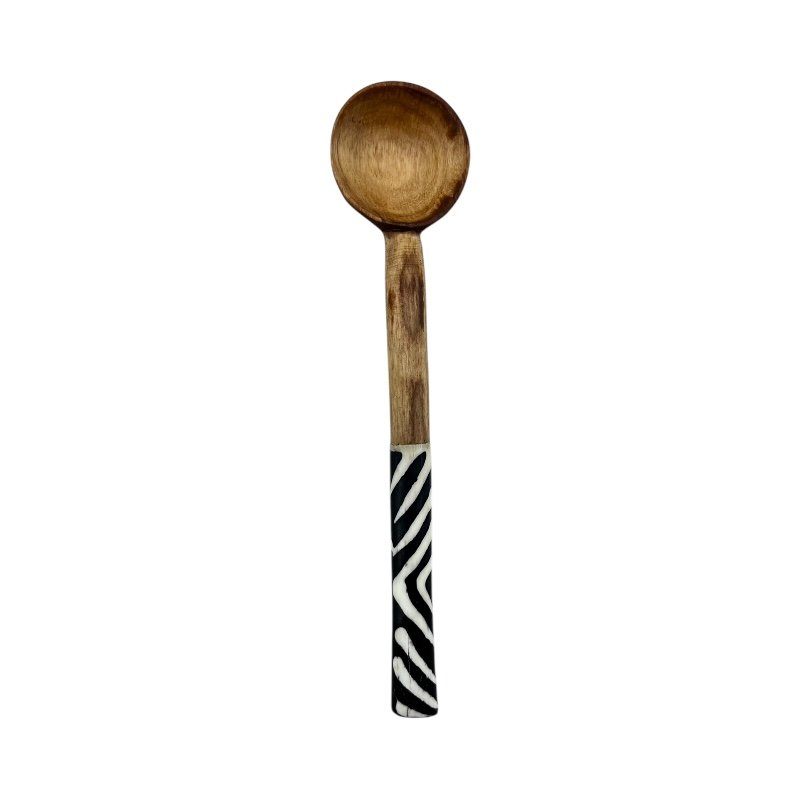 African Handmade Arrowline Batik Bone Spoon