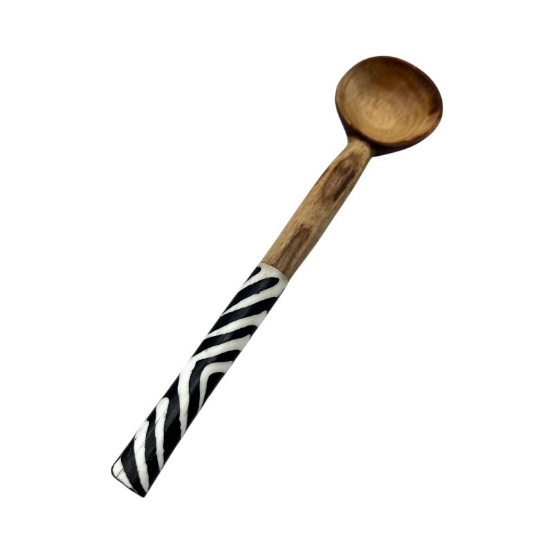 African Handmade Arrowline Batik Bone Spoon