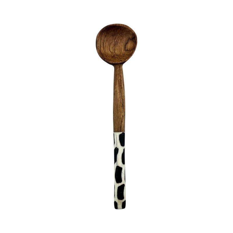 African Handmade Savanna Spot Batik Bone Spoon