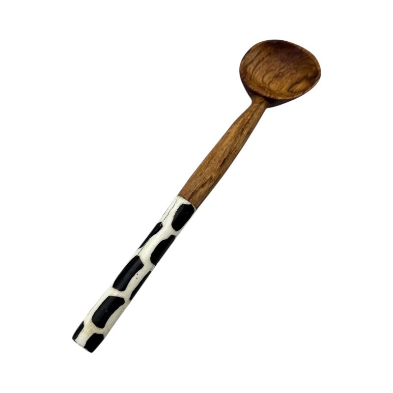 African Handmade Savanna Spot Batik Bone Spoon