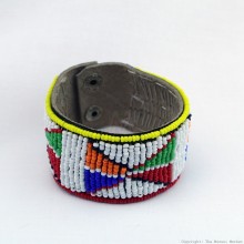 Maasai Bead Leather Bracelet Cuff 405-40