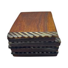 Handmade African Kivuli Edge Olive Wood Coaster Set